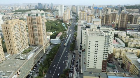 High-rise buildings and apartments in Urumqi, the capital of the Xinjiang region, China, on May 24.