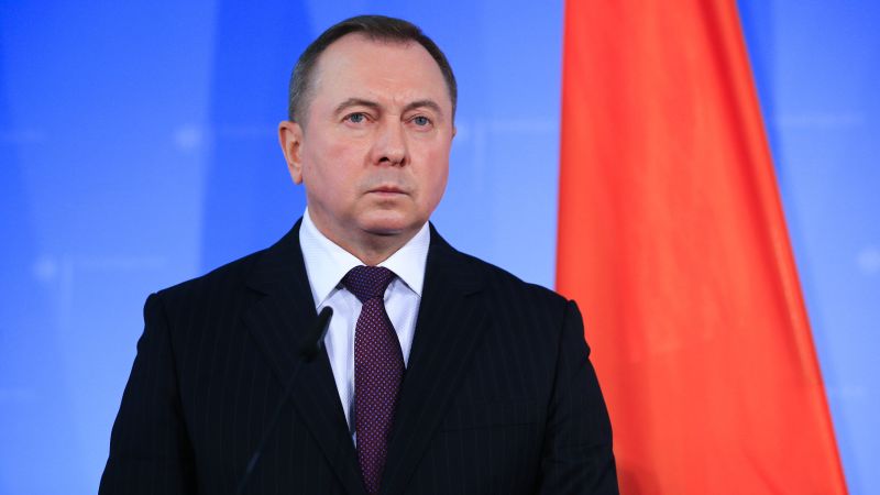 Belarus Foreign Minister Vladimir Makei dies at 64, officials say