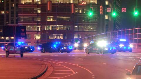 Police blocked off access to a popular Atlanta shopping district Saturday night following reports of a shooting.