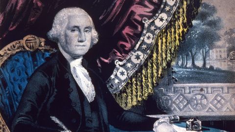 George Washington, in an engraving by Nathaniel Currier. 