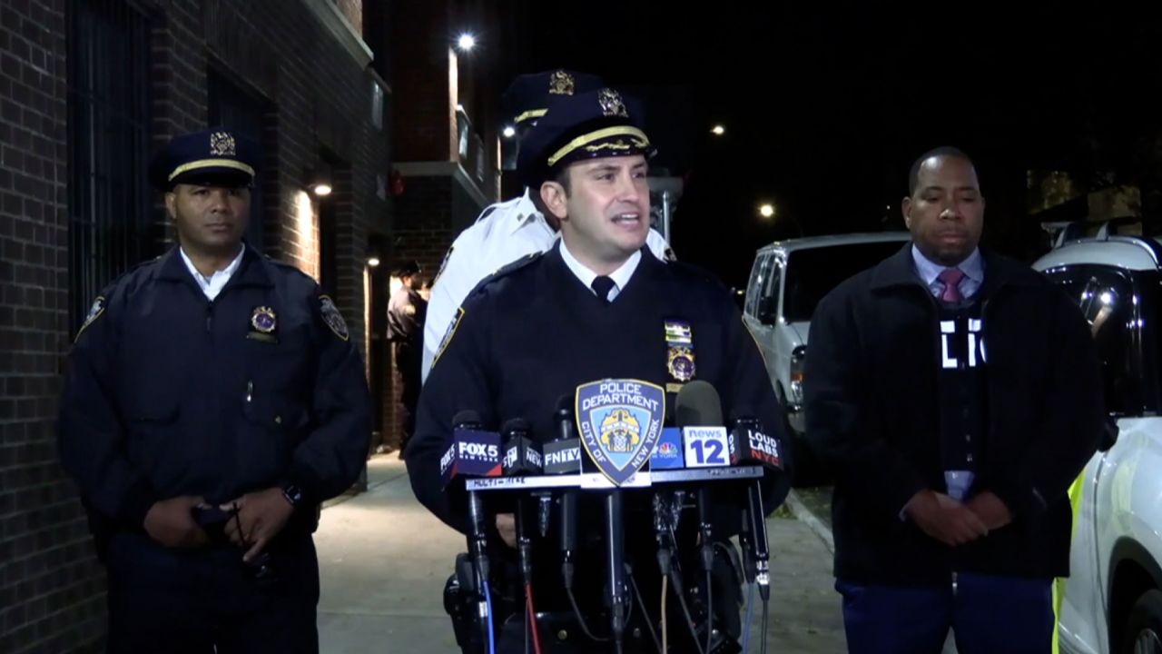 NYPD Deputy Chief Louis Deceglie briefs reporters at a news conference November 26.