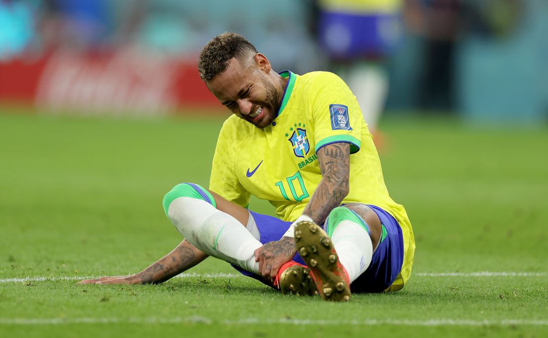 Neymar injured his ankle against Serbia. 