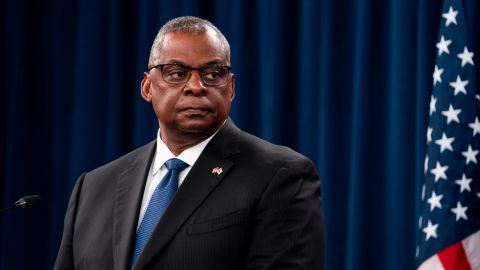 Secretary of Defense Lloyd Austin listens during a news conference at the Pentagon earlier this month in Arlington, Virginia. 