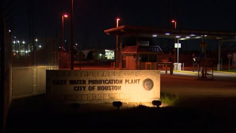 The city said the loss of water pressure happened after a power outage at Houston's East Water Purification Plant, seen here early Monday.