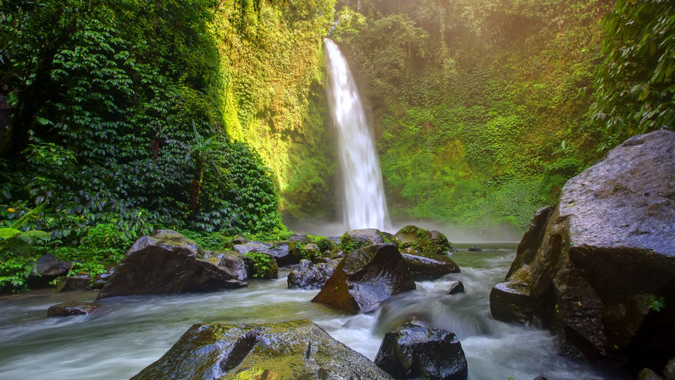 <strong>Nung Nung Waterfall: </strong>Nung Nung, about an hour from Ubud, is one of the island's most stunning waterfalls.