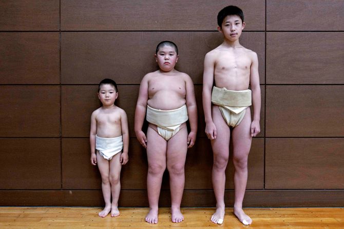 Sharabani also turned his lens on the stables' aspiring wrestlers, some of whom begin training from as young as 5 years old.