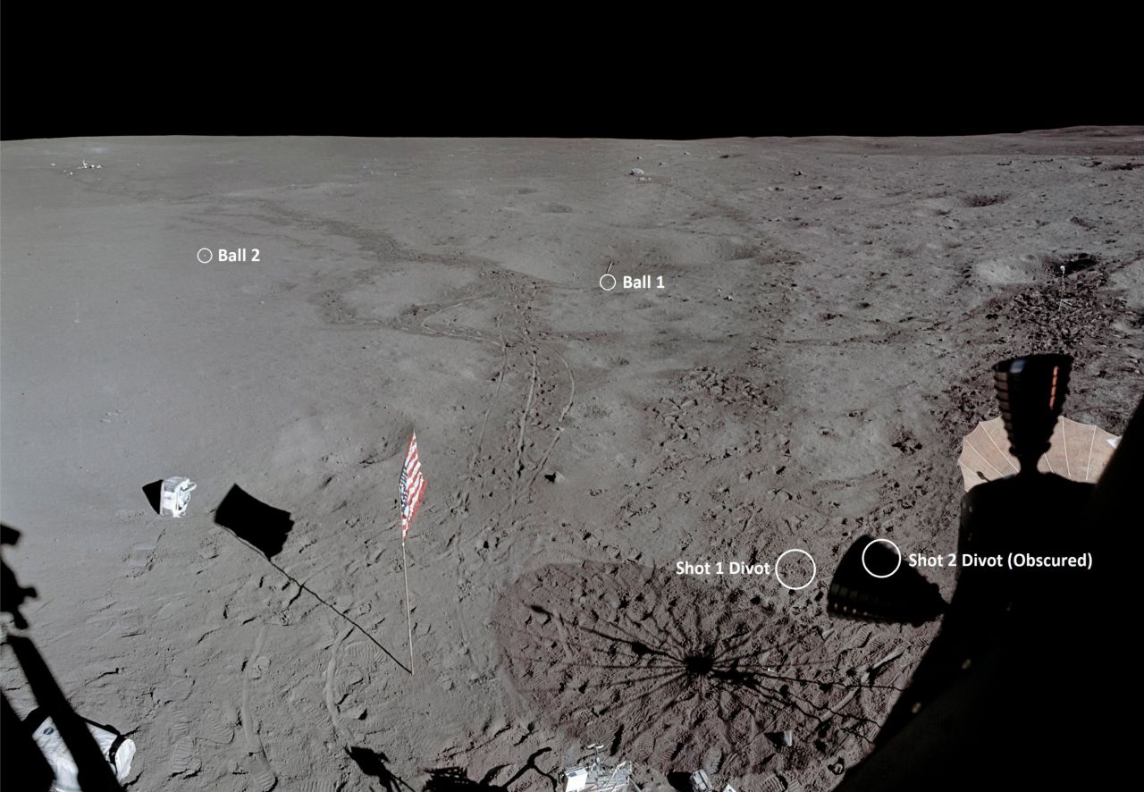 For over 50 years, it was unknown how far Alan Shepard struck the second of his golf shots during 1971's Apollo 14 mission. Saunders' restorations finally located the second ball and revealed it to have traveled 40 yards -- not the "miles and miles" that Shepard quipped at the time, but a nonetheless hugely impressive effort given the circumstances.