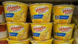 Containers of Kraft Heinz' Velveeta brand Shells and Cheese are seen in a supermarket in New York on Thursday, February 15, 2018.  