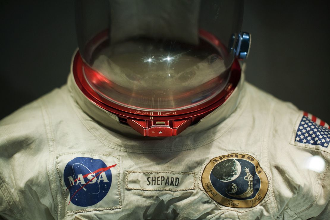 Shepard's EVA suit on display at the Kennedy Space Center Visitor Complex in Cape Canaveral, Florida.