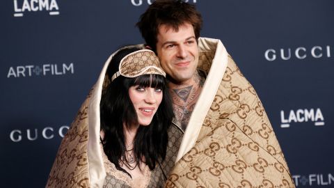 US singer-songwriters Billie Eilish and Jesse Rutherford attend the 11th Annual LACMA Art+Film Gala at Los Angeles County Museum of Art in Los Angeles, California, on November 5, 2022. (Photo by Michael Tran / AFP) (Photo by MICHAEL TRAN/AFP via Getty Images)