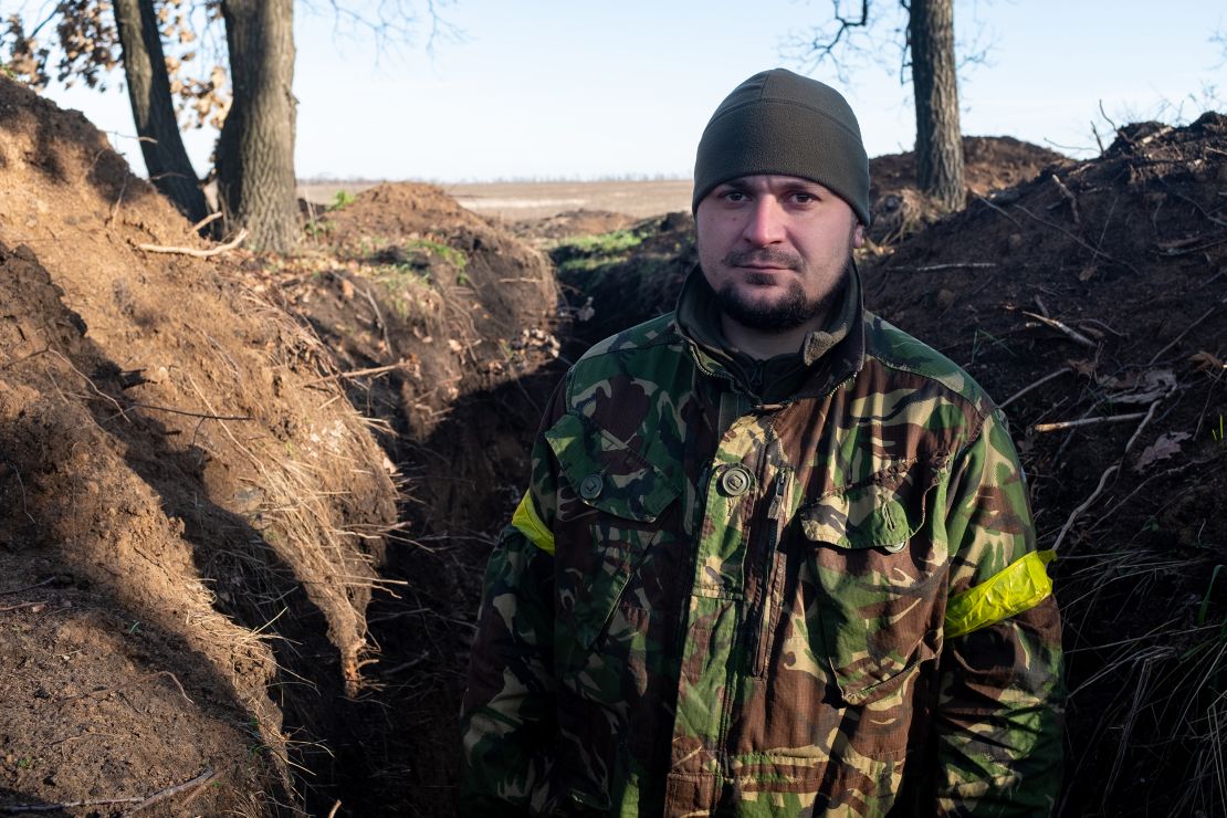 Tuman, the commander of a Ukrainian artillery battalion, on the frontlines.