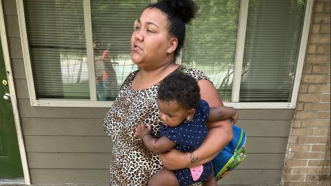 Louana Joseph and her daughter, Marlie, moved out of their apartment because she suspects the gray and brown splotches that were spreading through the unit were mold.