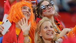 Fans attend the Qatar 2022 World Cup Group A football match between the Netherlands and Qatar at the Al-Bayt Stadium in Al Khor, north of Doha on November 29, 2022. (Photo by KARIM JAAFAR / AFP) (Photo by KARIM JAAFAR/AFP via Getty Images)