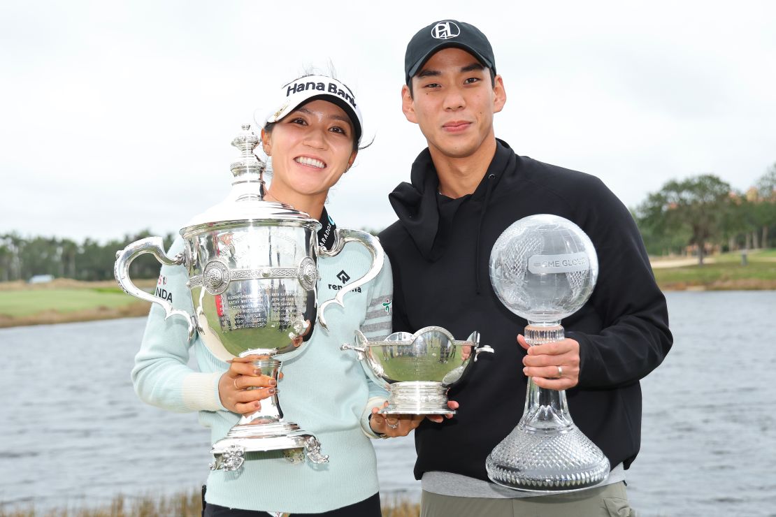Ko celebrates her haul with her fiancé Chung.
