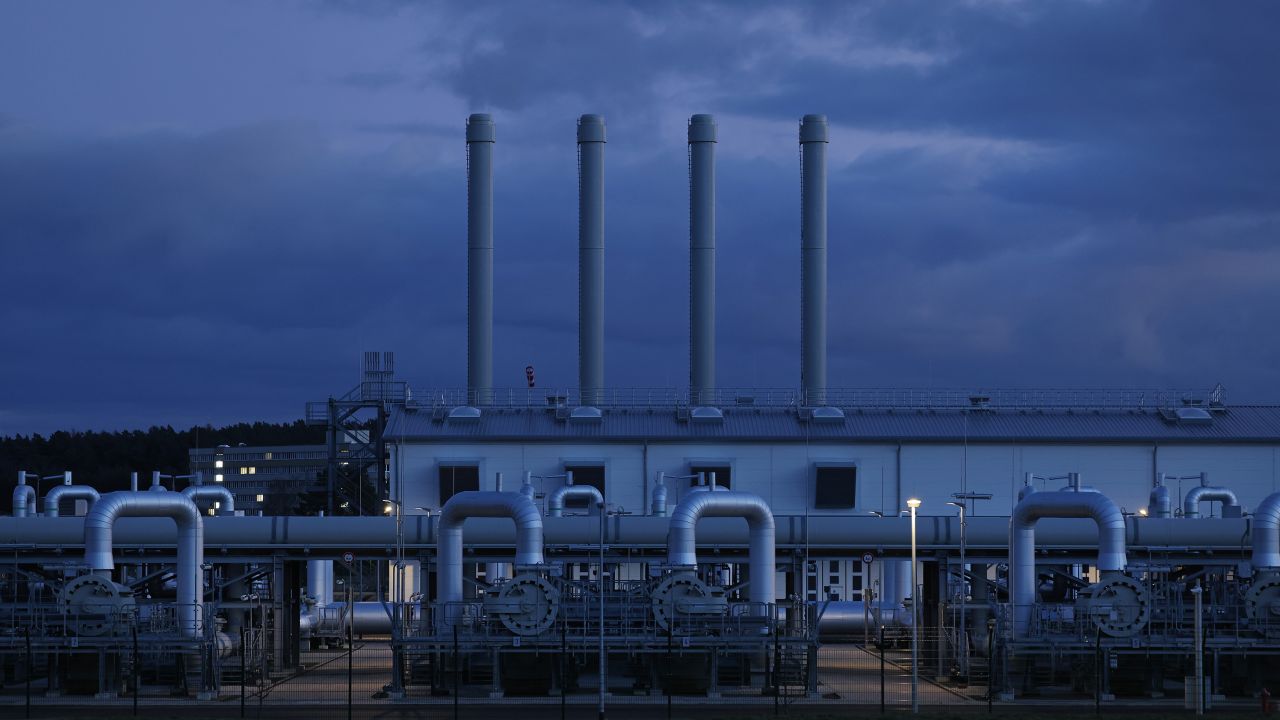 The receiving station for the Nord Stream 2 gas pipeline from Russia near Lubmin, Germany in February 2022.
