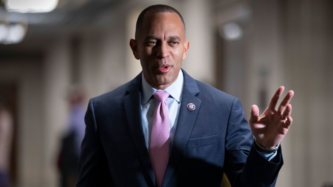 House Democratic Caucus Chair Hakeem Jeffries, D-N.Y., arrives for leadership elections where he is expected to become the top Democrat in the House when Nancy Pelosi steps down as speaker, at the Capitol in Washington, Wednesday, Nov. 30, 2022. Jeffries will become the first Black American to lead a major political party in Congress. 