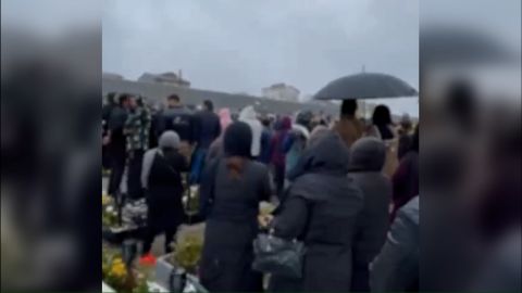 Footage obtained by CNN from the pro-reform news outlet IranWire shows Samak's funeral in Bandar Anzali.