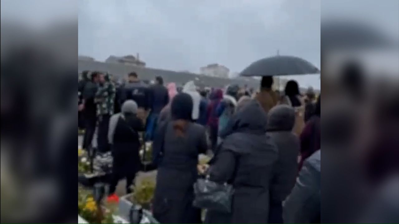 Footage obtained by CNN from pro-reform news outlet IranWire shows Samak's funeral in Bandar Anzali.