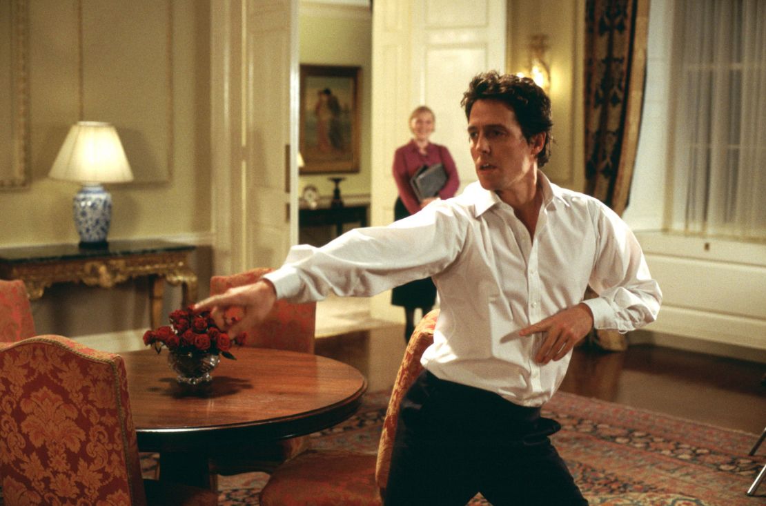 Hugh Grant plays the British prime minister who falls in love with his assistant, played by Martine McCutcheon.
