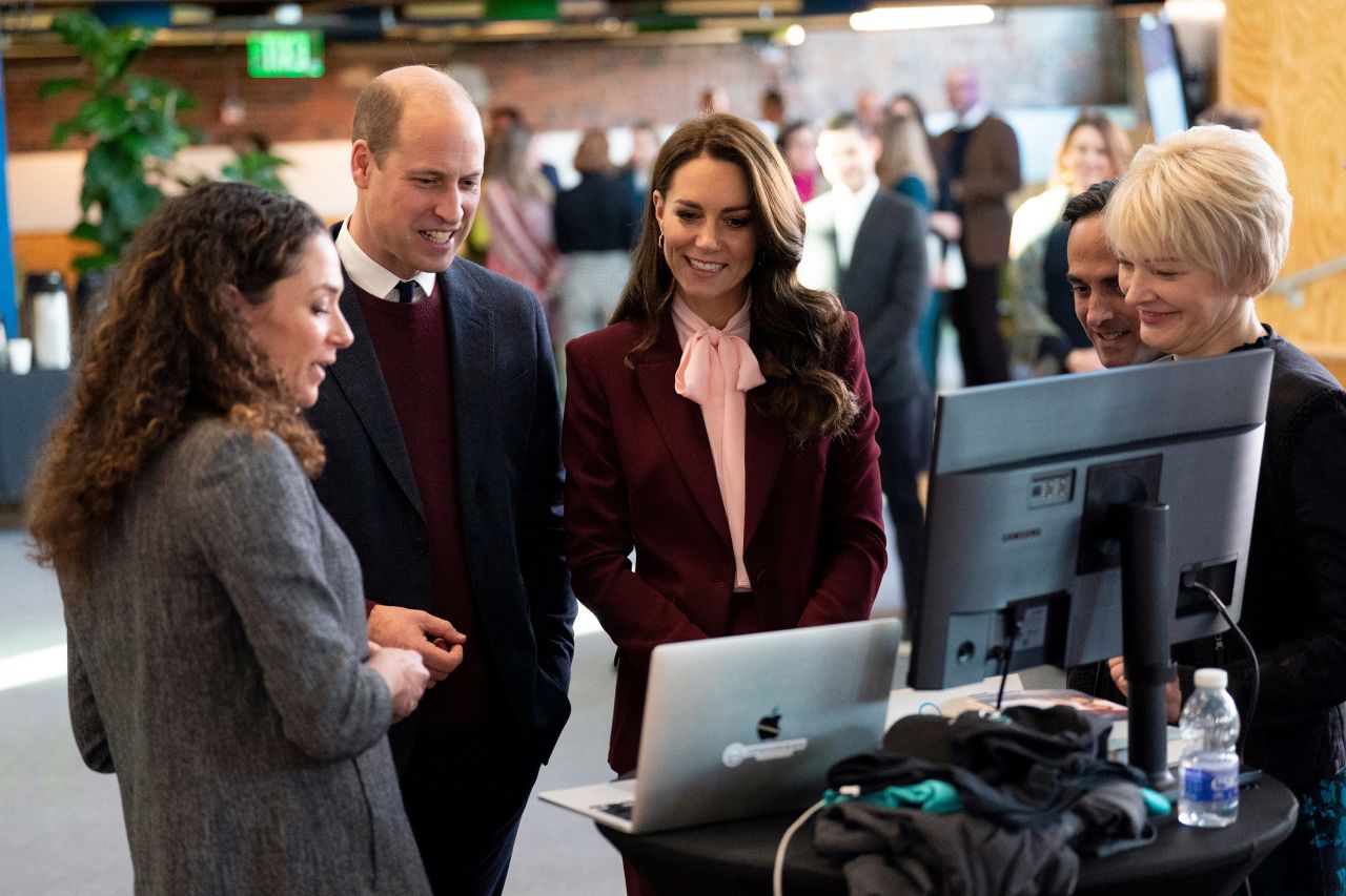 William and Kate learn more about climate innovations during their visit to Greentown Labs on Thursday.