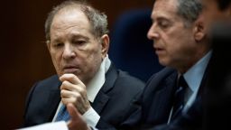 FILE PHOTO: Former film producer Harvey Weinstein interacts with his attorney Mark Werksman in court at the Clara Shortridge Foltz Criminal Justice Center in Los Angeles, California, USA, 04 October 2022.  Etienne Laurent/Pool via REUTERS/File Photo