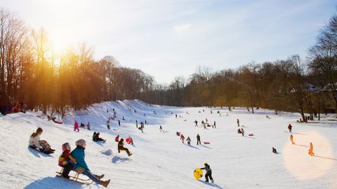 Sled feetfirst in an area free of obstacles such as trees. And be on the lookout for any bystanders.