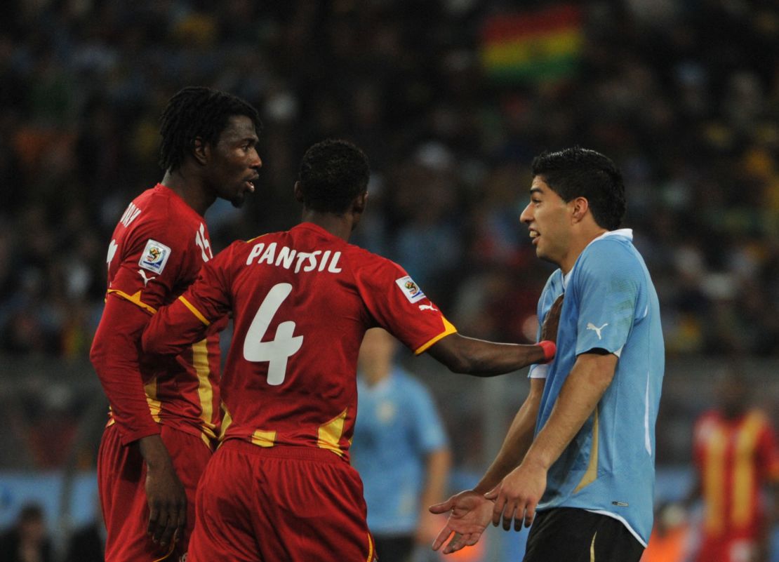 Luis Suárez made himself a villain in Ghana for his role in their epic clash at the 2010 World Cup. 