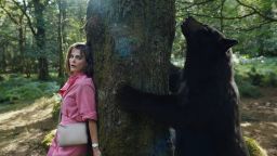 Keri Russell as Sari in Cocaine Bear, directed by Elizabeth Banks.  