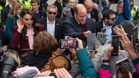 William and Kate greet well-wishers after visiting Roca Inc, an organization working to reduce urban violence through community engagement efforts, in Chelsea, Massachusetts.