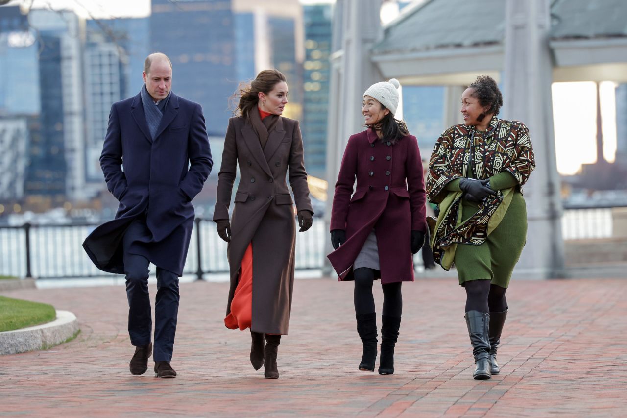 William and Kate speak with Boston Mayor Michelle Wu, third from left, and the Rev. Mariama White-Hammond as they visit east Boston to see the changing face of the city's shoreline on Thursday, December 1.