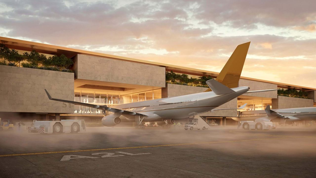 The airport has been designed by 'starchitects' Foster + Partners.