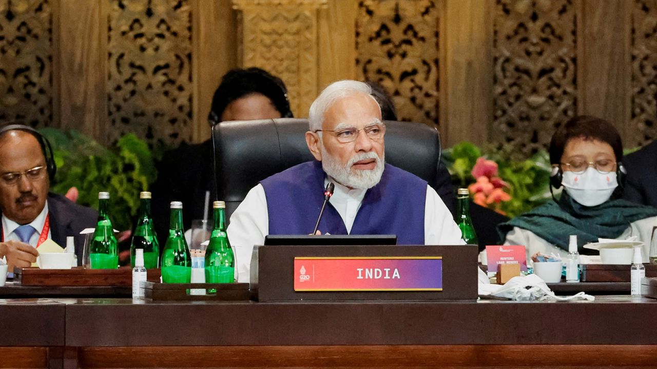 India's Prime Minister Narendra Modi attends a session during the G20 Leaders' Summit in Bali, Indonesia, on November 16, 2022. 
