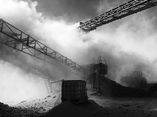 Others show industrial scenes. Pictured, dust released by an aggregate crusher in Djelfa, Algeria, taken by Mohamed Semmache.