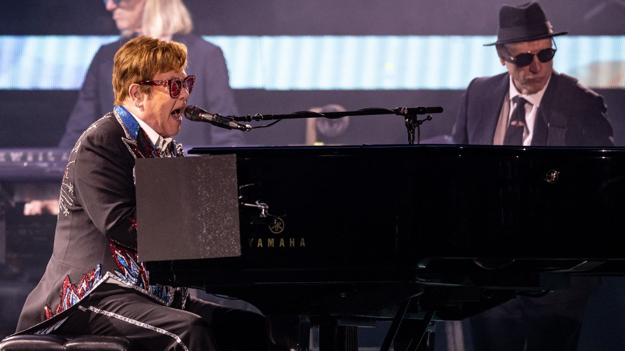Elton John performed at the Dodger Stadium in Los Angeles on November 17, 2022 as part of his "Farewell Yellow Brick Road" tour.