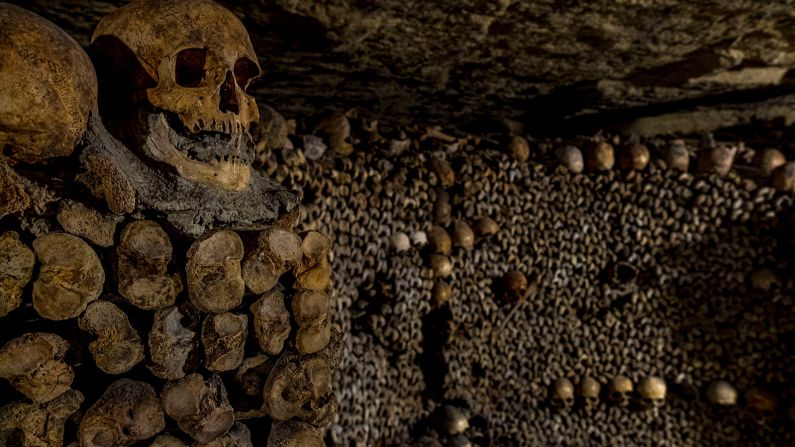 <strong>Paris Catacombs, France: </strong>Originally dug out to provide stones for buildings across Paris, the catacombs were used in the 18th century as a place to store bones from the city's overflowing cemeteries. 