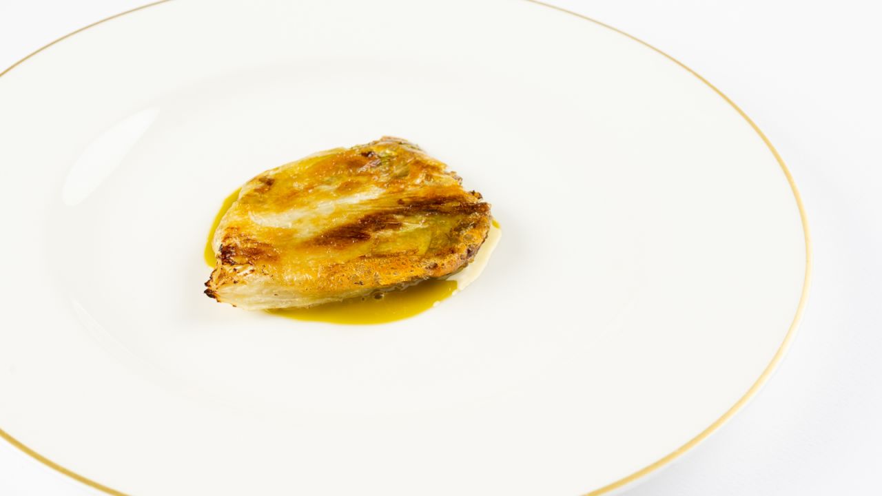 <strong>Scarola Arrosto: </strong>Roast endive is also on the menu. Romito says his vegetarian shift is also a way to influence and encourage restaurants of all types in Italy to use simple, healthy ingredients that grow locally.