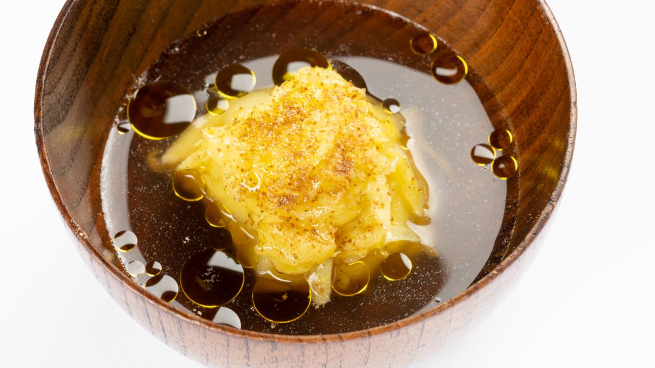 <strong>Zuppa di patate: </strong>"Today, a client has to eat in a place that is thinking about eating well and using ingredients that do less damage to the environment, and cook with ingredients that, until recently, were considered boring and banal," says Romito. Here's his luxury take on potato soup.