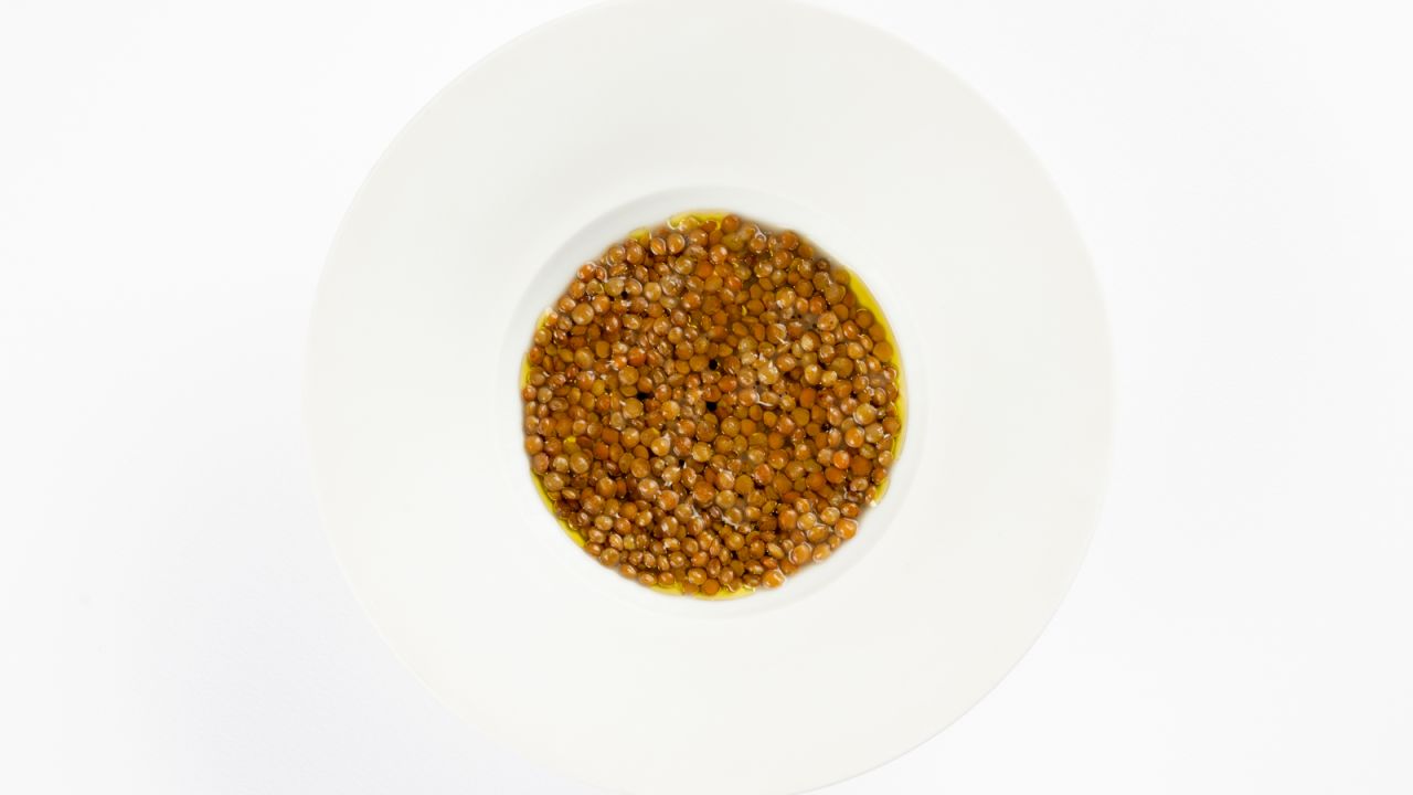 <strong>Lenticchie Aglio e nocciola: </strong>Or lentils with garlic and hazelnut. "If I think of legumes in Abruzzo, chickpeas, lentils and beans, these are not often used in fine dining. So if fine dining starts using these ingredients, it influences everyday restaurants," says Romito. 