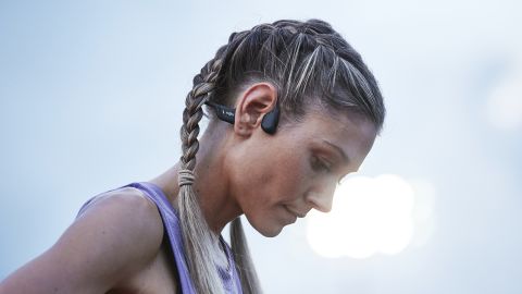 Bone conduction headphones by Shokz.