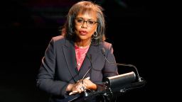 NEW YORK, NEW YORK - FEBRUARY 29: Anita Hill speaks onstage as Audible presents: "In Love and Struggle" at Audible's Minetta Lane Theater on February 29, 2020 in New York City.