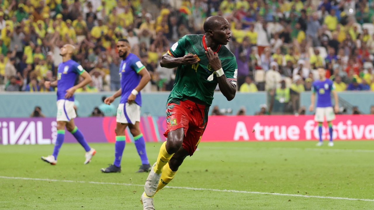 Vincent Aboubakar gave his nation hope with a late goal against Brazil. 