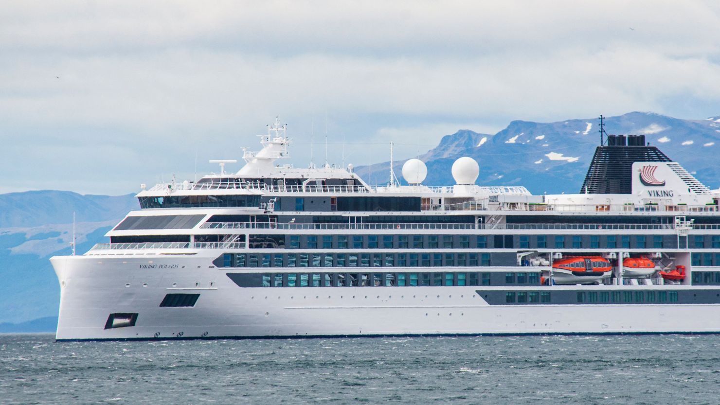 The Norwegian-flagged cruise ship Viking Polaris in Ushuaia, southern Argentina, on Dec. 1, after the death of a passenger on board.