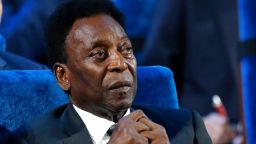 Brazilian Pele attends the 2018 soccer World Cup draw at the Kremlin in Moscow, Dec. 1, 2017. 