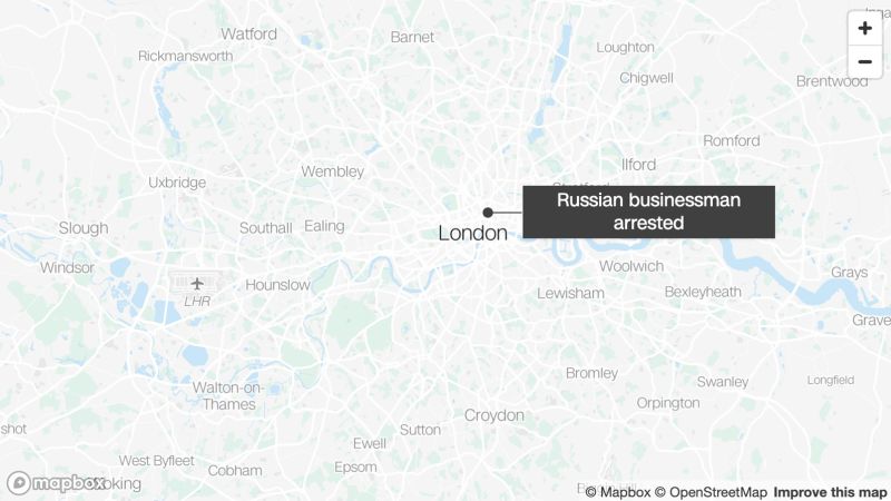 Wealthy Russian businessman arrested in London on suspicion of multiple crimes including money laundering