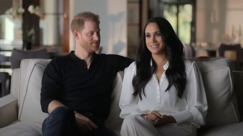 Harry and Meghan open up about their bitter split with the royal family in their Netflix show.  Analysis: Britain&#8217;s royal family had a rollercoaster year 221205082436 01 netflix harry meghan trailer screenshot