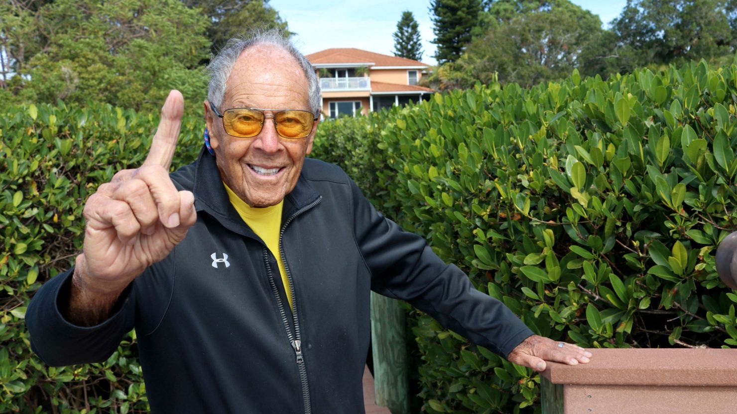 Nick Bollettieri gestures outside his home on January 7, 2021.