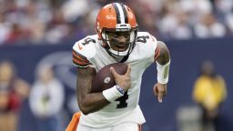 Dec 4 2022 Houston Texas USA  Cleveland Browns quarterback Deshaun Watson 4 runs against the Houston Texans in the fourth quarter at NRG Stadium Mandatory Credit Thomas Shea-USA TODAY Sports