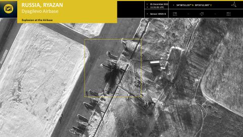 ImageSat International published images showing what appears to be the aftermath of an explosion at the Dyagilevo air base in Russia.