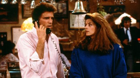 Ted Danson and Kirstie Alley in 'Cheers'.