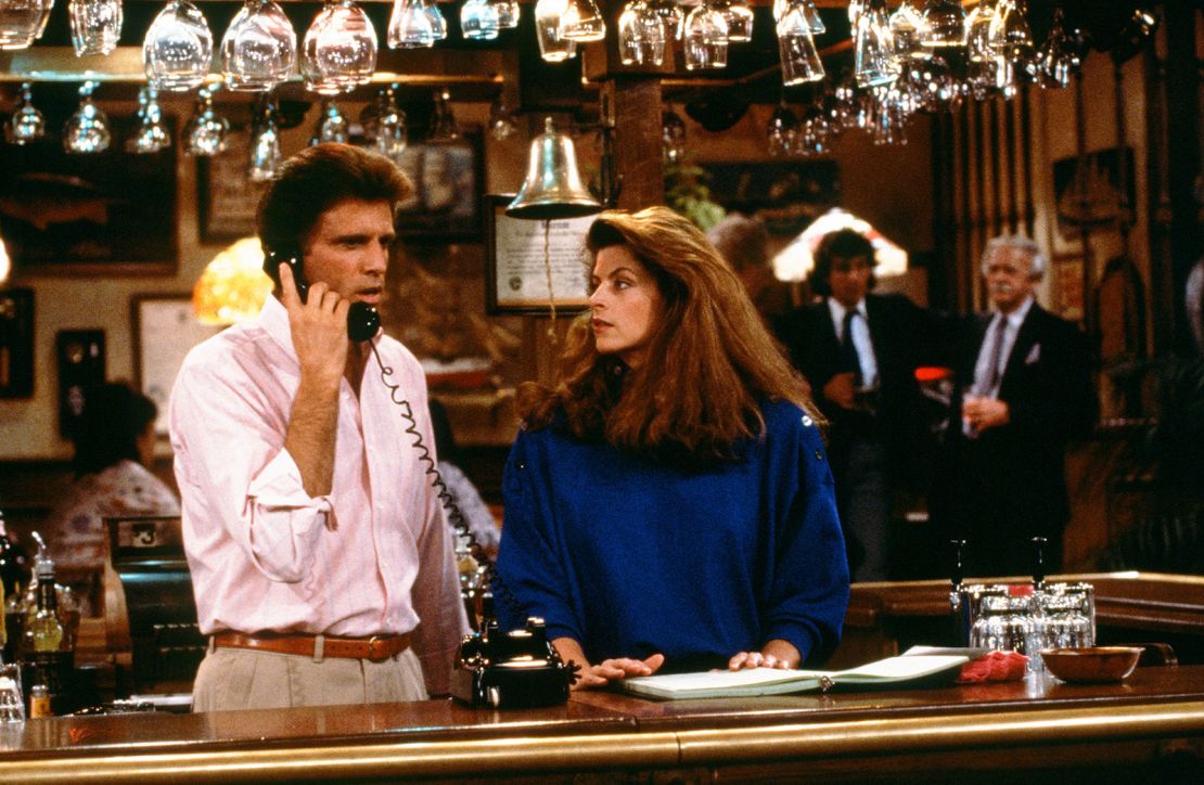 Ted Danson and Kirstie Alley in 'Cheers.'